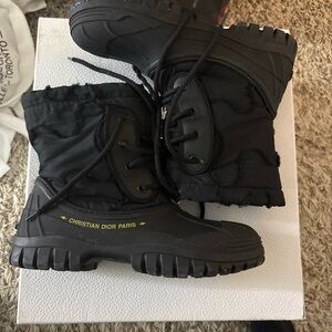 Dior D-Venture Black Lace Up Boots